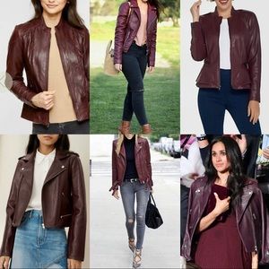 PAOLI CONTINI faux leather PLUM jacket size 38